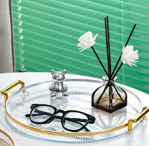 Serving Tray with Golden Handles